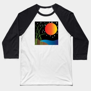 Full Moon Night - Zine Culture Baseball T-Shirt